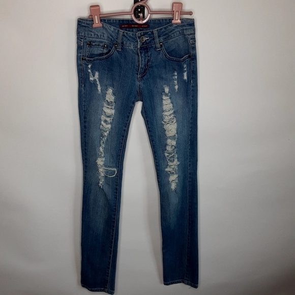 Highway Distressed Skinny Jeens sz 3 - Picture 3 of 7